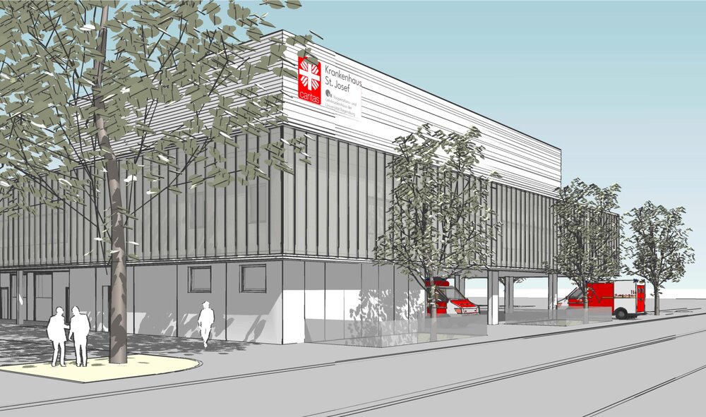 Illustration der geplanten Neubauten im Caritas-Krankenhaus St. Josef